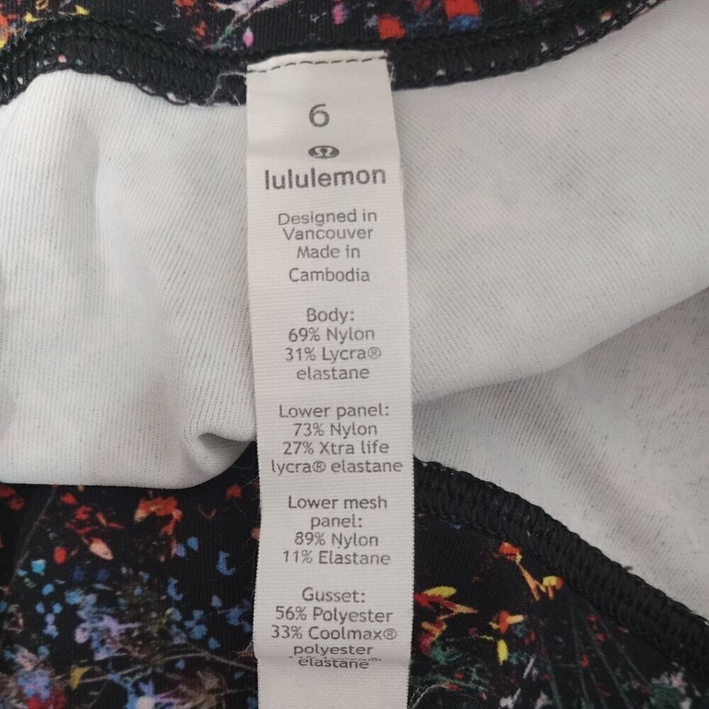 LULULEMON Wunder Under Crop Scalloped Floral Leggings Floral 23” Sz 6 NWOT - Picture 4 of 5